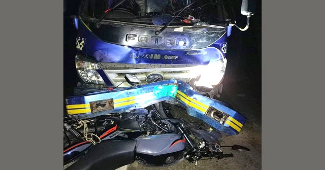 বাবুগঞ্জে  ট্রাক-মোটরসাইকেলের মুখোমুখি সংঘর্ষে যুবক নিহত
