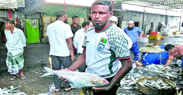 বরিশাল পোর্ট রোড বাজারে দুটি ইলিশের দাম ২০ হাজার টাকা