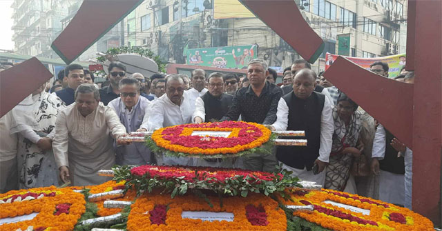 শহীদ নূর হোসেনের প্রতি আওয়ামী লীগের শ্রদ্ধা নিবেদন