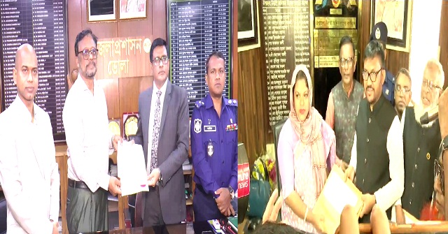 ভোলার লালমোহনে বর্তমান ও সাবেক এমপির মনোনয়ন পত্র দাখিল