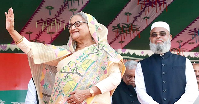 কাওলায় আওয়ামী লীগের জনসভায় শেখ হাসিনা