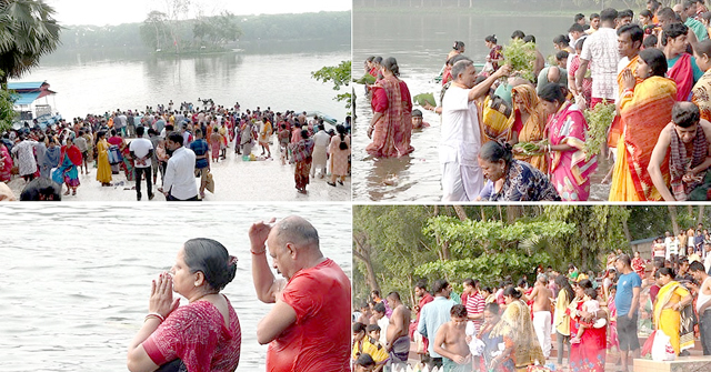 পূণ্যার্থীদের পদচারণায় মুখর দুর্গাসাগর