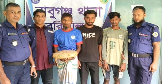 বাবুগঞ্জে গাঁজাসহ তিন মাদক কারবারি আটক