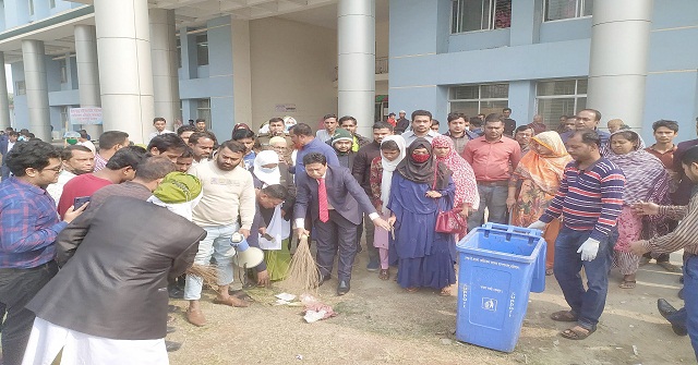 বরিশাল শেবাচিম হাসপাতাল পরিচ্ছন্নতা অভিযান