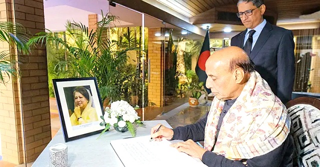  ভারত-বাংলাদেশ সম্পর্ক জোরদারে খালেদা জিয়ার অবদান স্মরণীয়: রাজনাথ