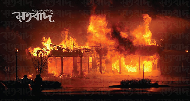 নির্বাচনী বিরোধ, হিজলায় মুদী দোকান জ্বালিয়ে দিয়েছে প্রতিপক্ষরা
