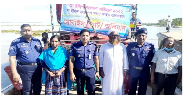 মেঘনা নদী থেকে ২ লাখ মিটার অবৈধ জাল জব্দ