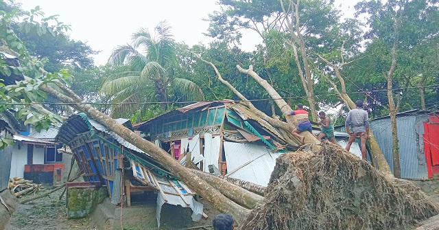 তজুমদ্দিনে পানিবন্দি ১০হাজার পরিবার, ক্ষতিগ্রস্থ হয়েছে ৫ শত কাঁচা ঘর-বাড়ি