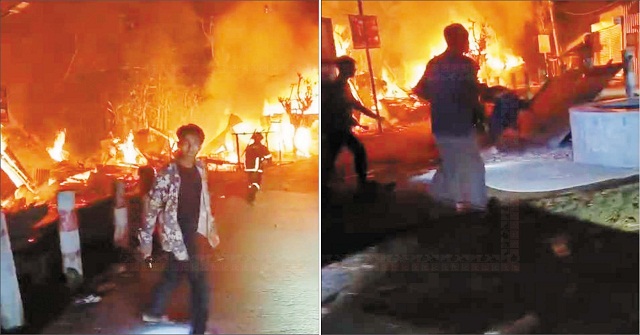পিরোজপুরে গভীর রাতে বাজারে অগ্নিকাণ্ড, আতঙ্ক