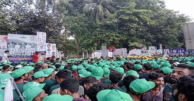 যুবলীগের মহাসমাবেশে নেতা-কর্মীদের ঢল