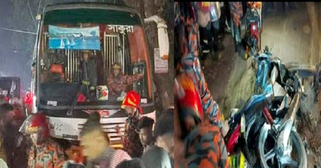 গৌরনদীতে বাসের চাপায় মোটর সাইকেলের দুই আরোহী নিহত