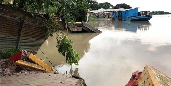 আড়িয়াল খাঁ নদীতে ৬০ মিটার এলাকা বিলীন