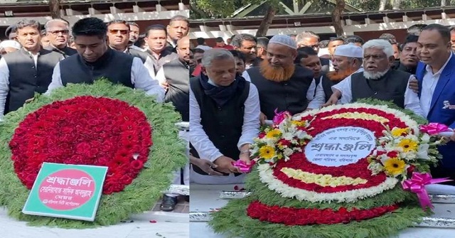 বঙ্গবন্ধুর সমাধিতে মেয়র সাদিক ও জেলা পরিষদের চেয়ারম্যানের শ্রদ্ধা