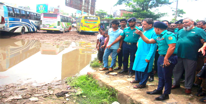 কেন্দ্রীয় বাসটার্মিনাল পরিদর্শনে নবনির্বাচিত মেয়র খোকন সেরনিয়াবাত