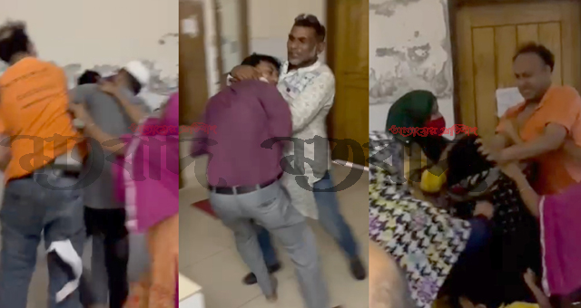 মা আইসিইউতে, হাসপাতালের বারান্দায় সন্তানরা ব্যস্ত মারামারিতে