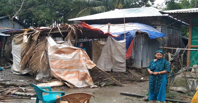 লালমোহনে বসতঘরের প্রবেশমুখে ঘর নির্মাণের অভিযোগ