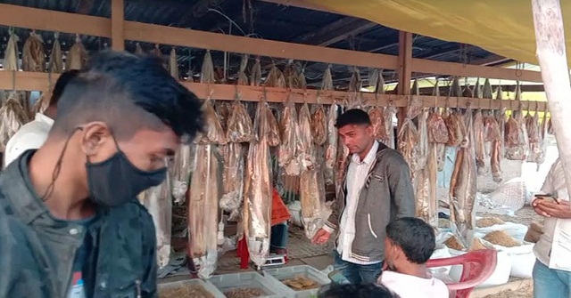 কুয়াকাটায় যেখানে সেখানেই গড়ে উঠছে শুঁটকি পল্লী