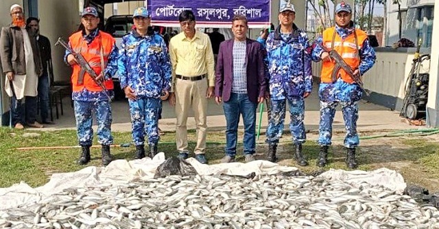 কোস্টগার্ডের অভিযানে ২৮০০ কেজি জাটকা জব্দ