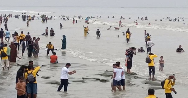 পদ্মা সেতু উদ্বোধন উপলক্ষে কুয়াকাটায় আনন্দ মিছিল