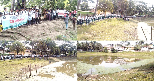 পাথরঘাটায় 'পৌর প্রাণ' রক্ষায় মানববন্ধন