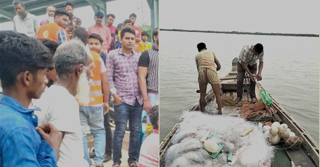 বরগুনায় ৯টি বেহুন্দি জাল জব্দ, বাবা-ছেলের কারাদণ্ড