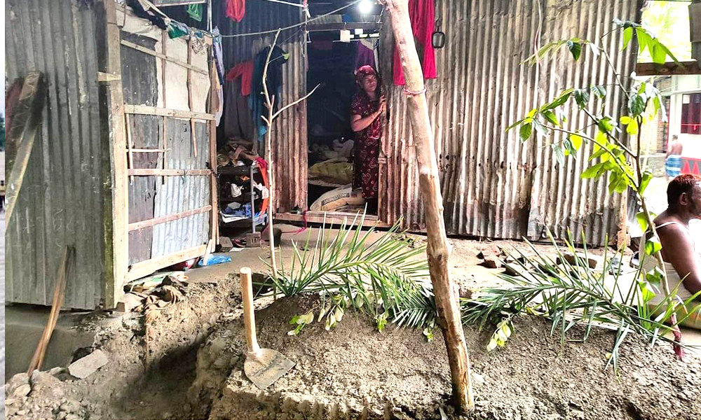 জমি নিয়ে বিরোধ, নিজ ঘরেই বৃদ্ধার দাফন