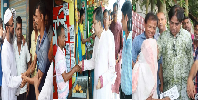 শেষ দিনে বরিশাল  নগরজুড়ে প্রার্থীদের জমজমাট প্রচারণা