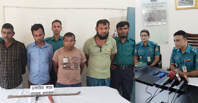বরিশালে চার ডাকাত ও দুই জুয়েলার্সের মালিক গ্রেপ্তার