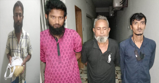 বরিশালে ইয়াবা ও গাঁজাসহ ৪ মাদক ব্যবসায়ী গ্রেপ্তার