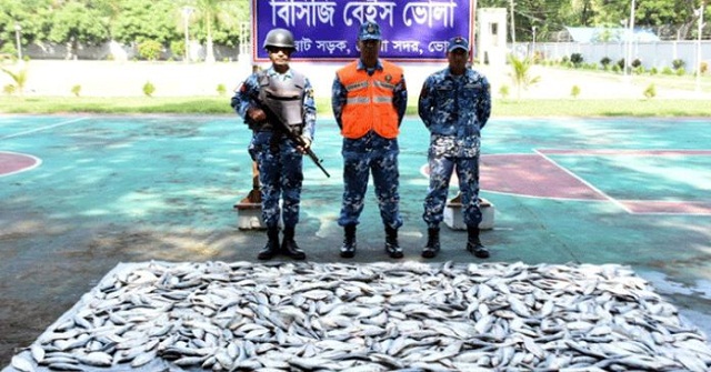 ভোলায় ২৭ মণ জাটকা জব্দ, আটক ২