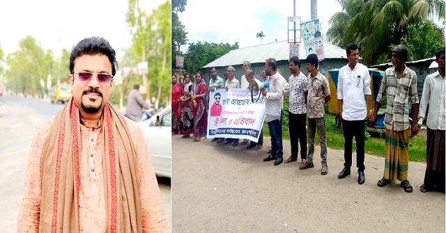 সেই আ'লীগ নেতাকে বাঁচাতে মানববন্ধন
